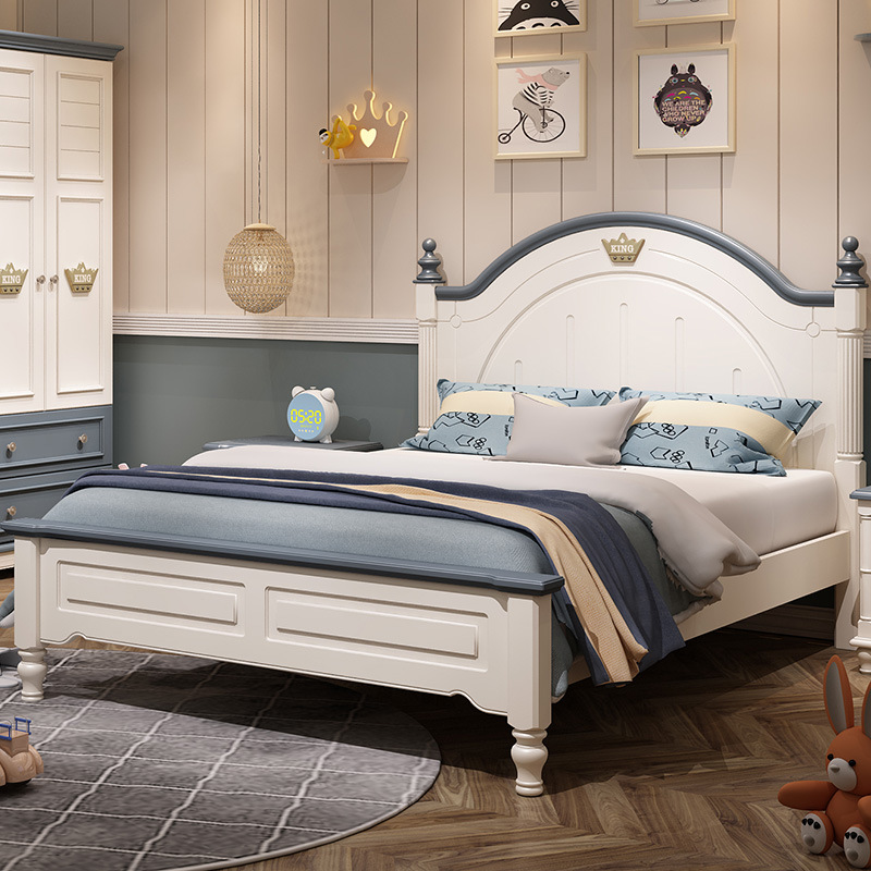 儿童家具 男孩女孩儿童房家具床头储物1.5m实木床 儿童家具 男孩女孩儿童房家具床头储物1.5m实木床