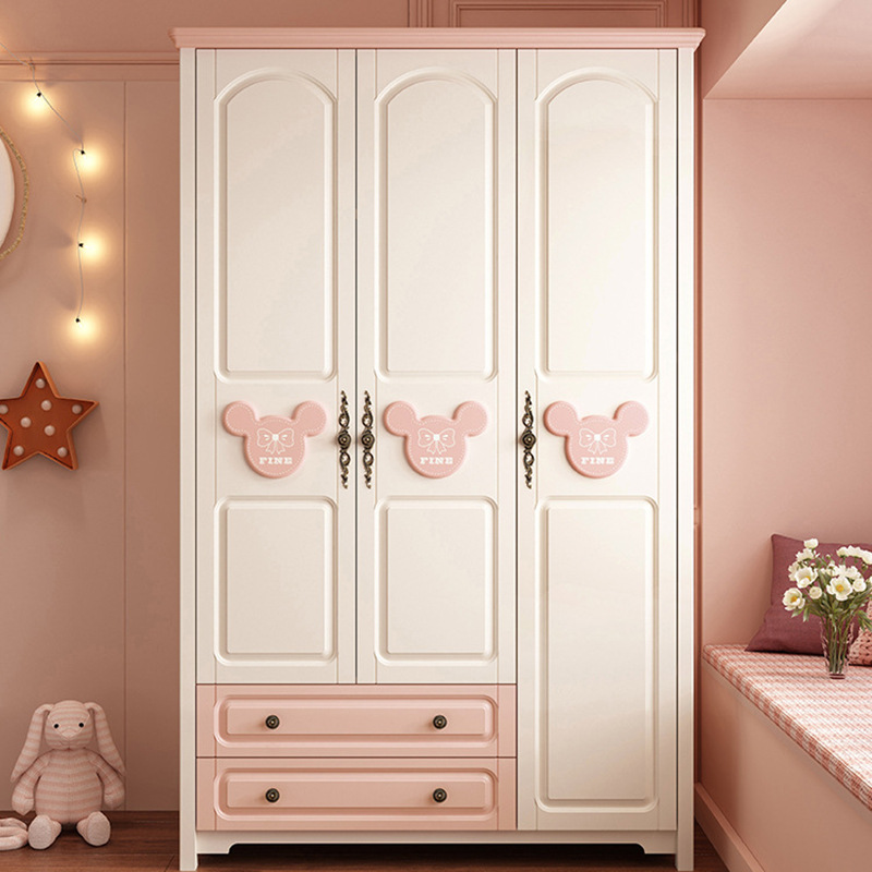 儿童家具 儿童衣柜家用卧室柜子实木脚两门三门平开门 儿童家具 儿童衣柜家用卧室柜子实木脚两门三门平开门
