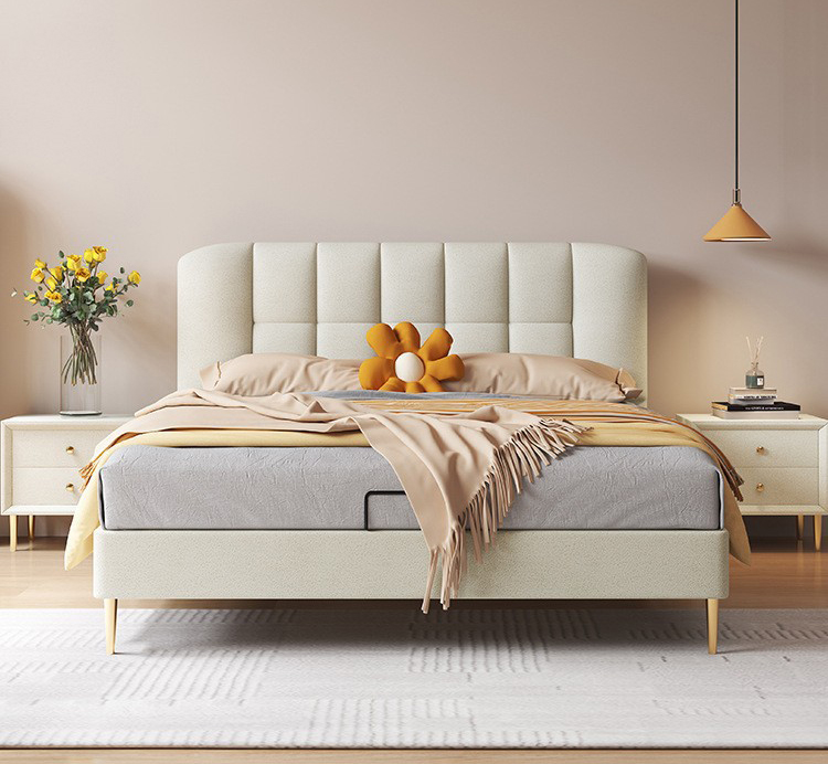 家居家纺 网红奶油风轻奢布艺双人床 家居家纺 网红奶油风轻奢布艺双人床