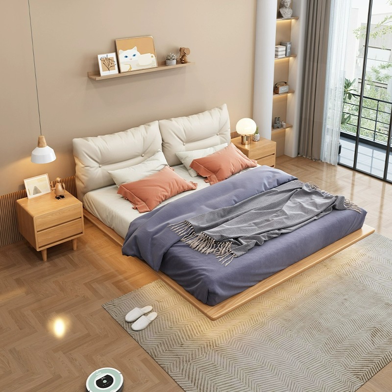 北欧家具 白蜡木悬浮床 现代简约床架主卧无靠背实木床 北欧家具 白蜡木悬浮床 现代简约床架主卧无靠背实木床