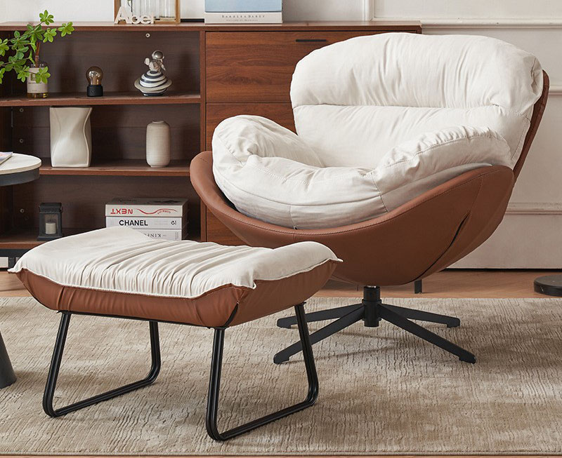 北欧单人沙发椅旋转椅 铁艺意式轻奢家用懒人靠背老虎椅子 北欧单人沙发椅旋转椅 铁艺意式轻奢家用懒人靠背老虎椅子